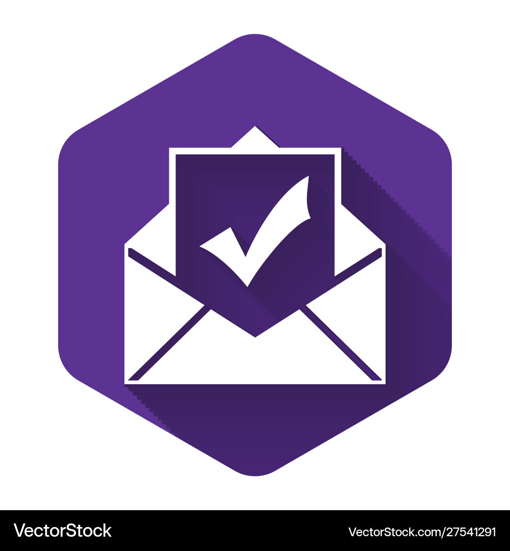 White envelope with document and check mark icon White envelope with document and check mark icon vector image
