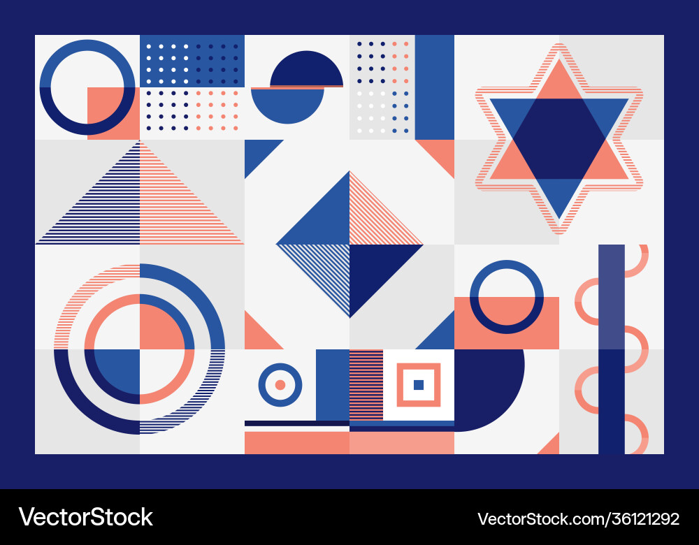 Abstraktes blaues und oranges geometrisches Muster Abstraktes blaues und oranges geometrisches Muster vektorbild