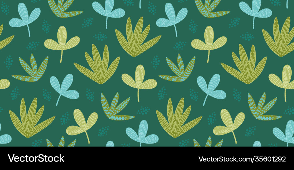 Artistic seamless pattern with abstract leaves Artistic seamless pattern with abstract leaves vector image