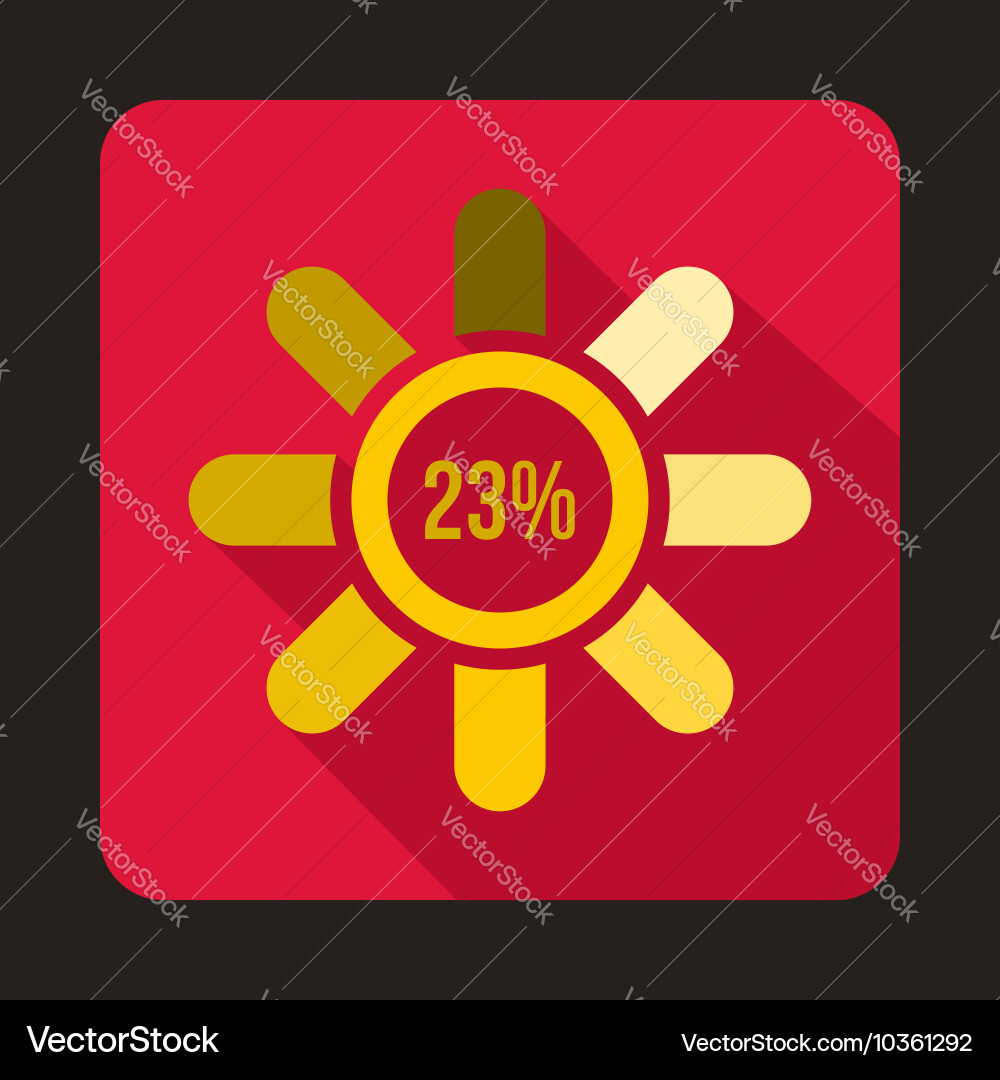 Circle loading 23 percent icon flat style Vector Image