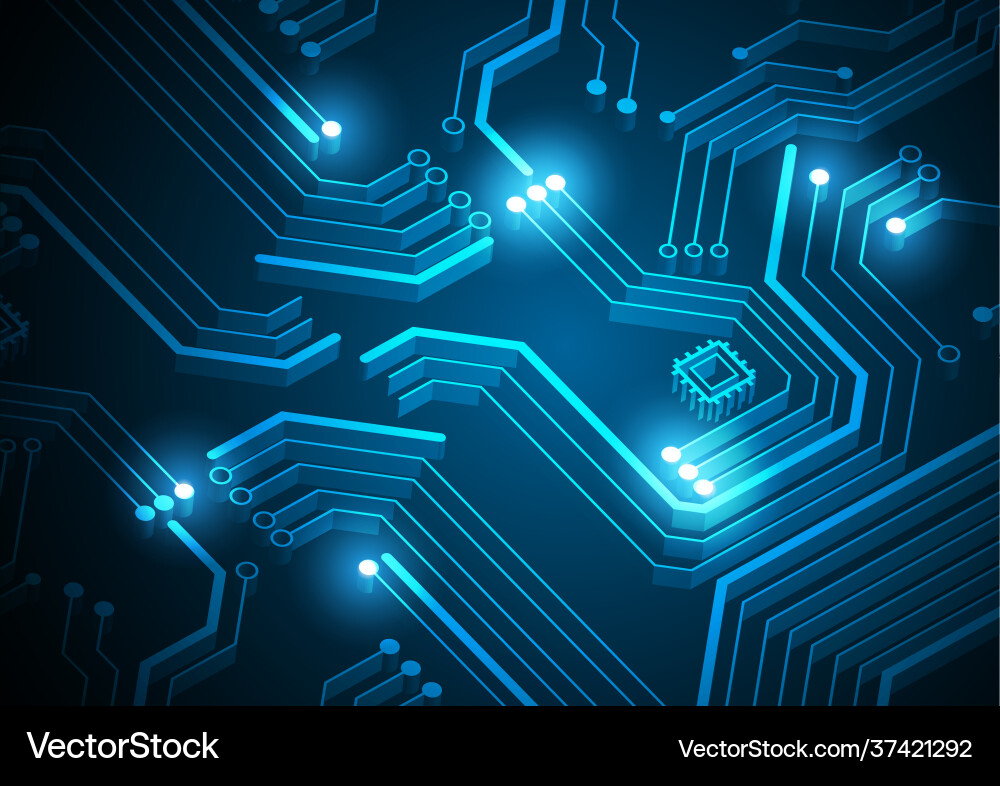 Circuit technology background with hi-tech digital vector image