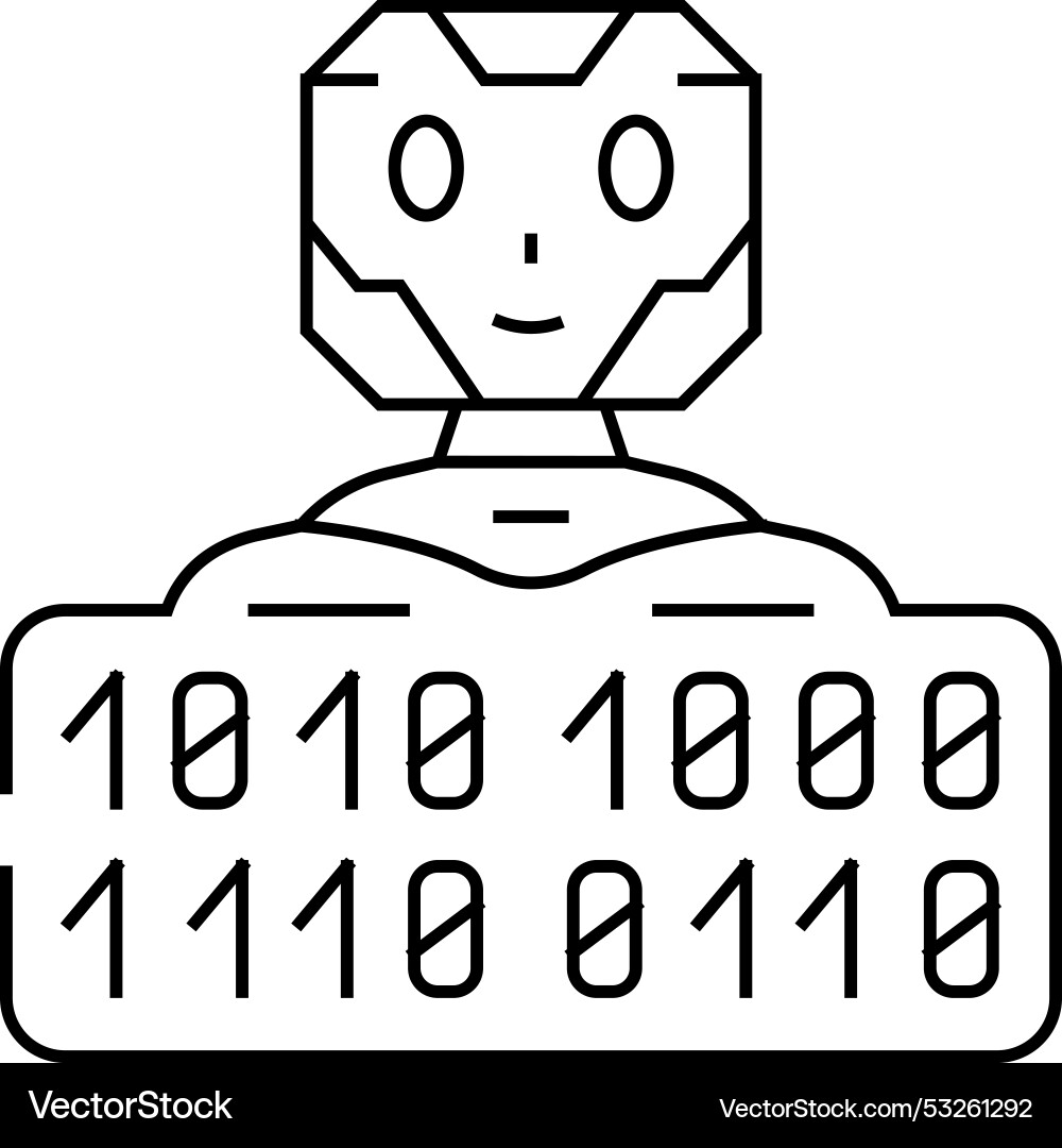 Digital chat bot line icon Vector Image