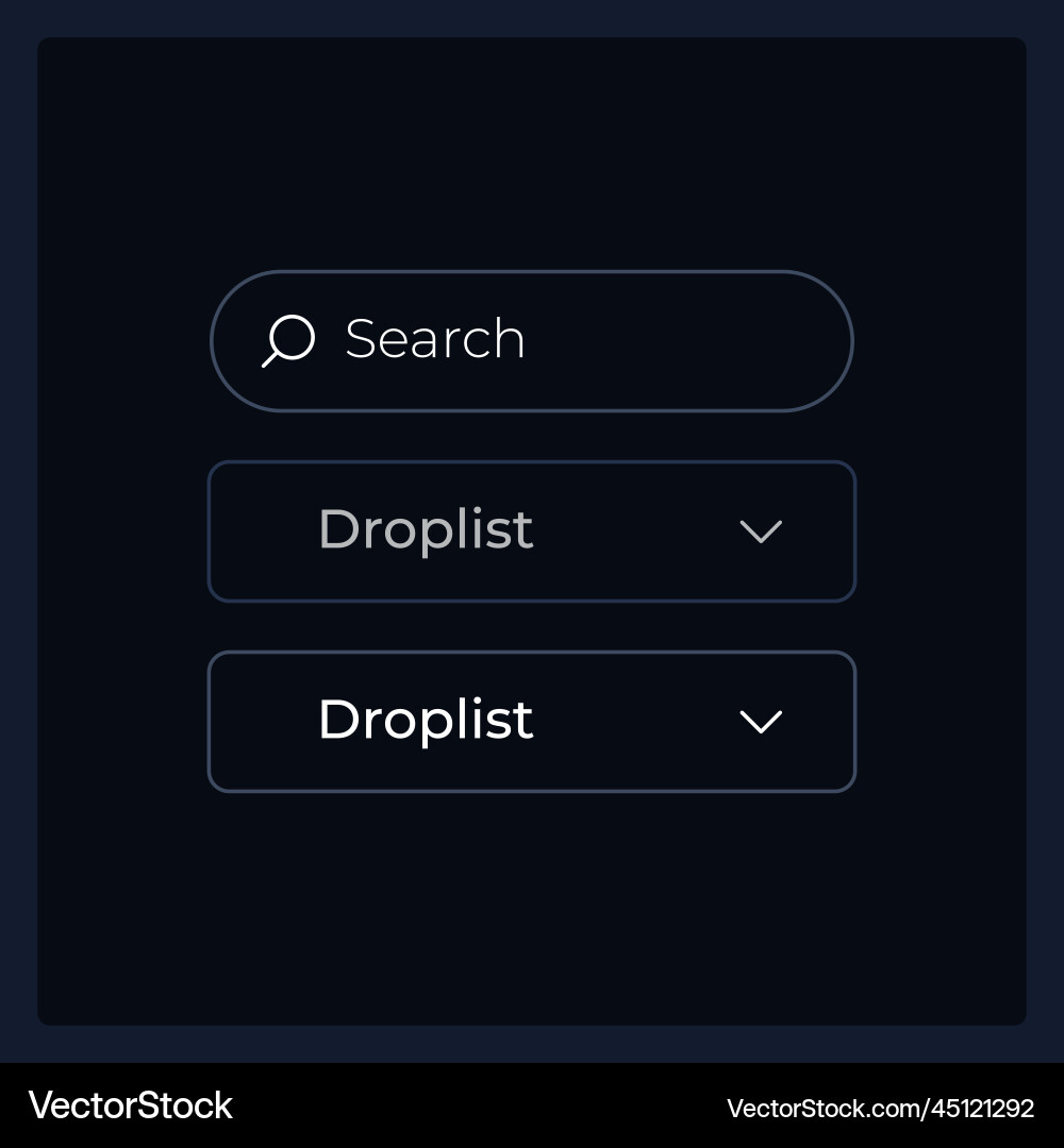 Drop down list ui elements kit Drop down list ui elements kit vector image