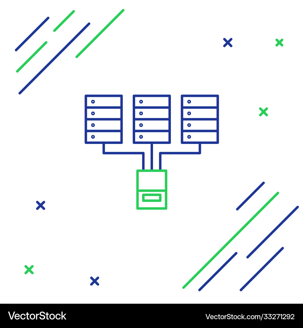 Line server data web hosting icon isolated vector image