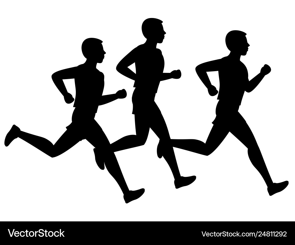 Male Runner Silhouettes Vector Image