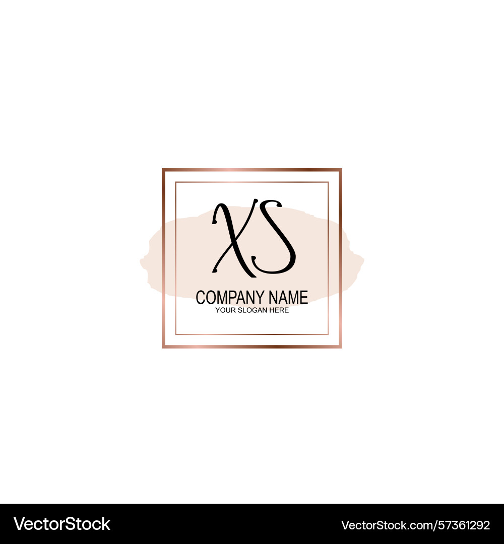 Minimalist handwritten xs initial logos with soft Minimalist handwritten xs initial logos with soft Vector Image