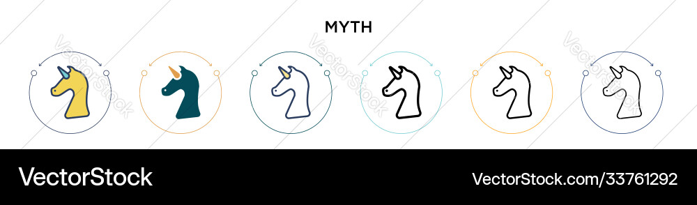 Myth icon in filled thin line outline and stroke Vector Image