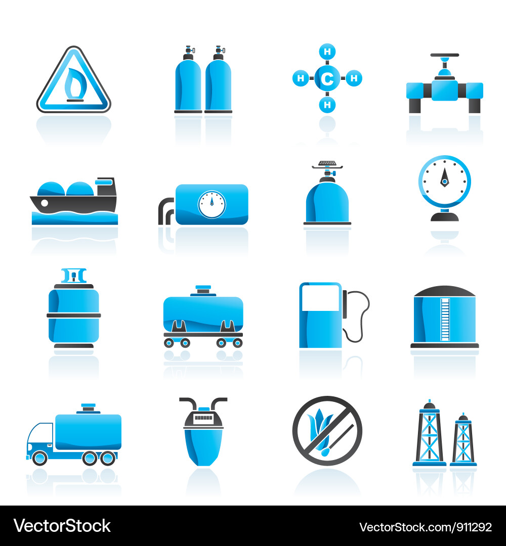Natural Gas Icons & Objects vector image