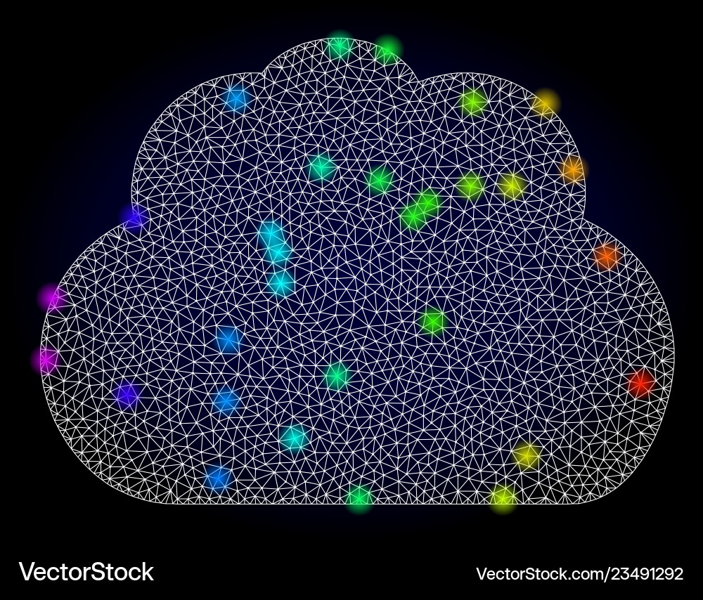 Network mesh cloud with spectrum colored Network mesh cloud with spectrum colored vector image