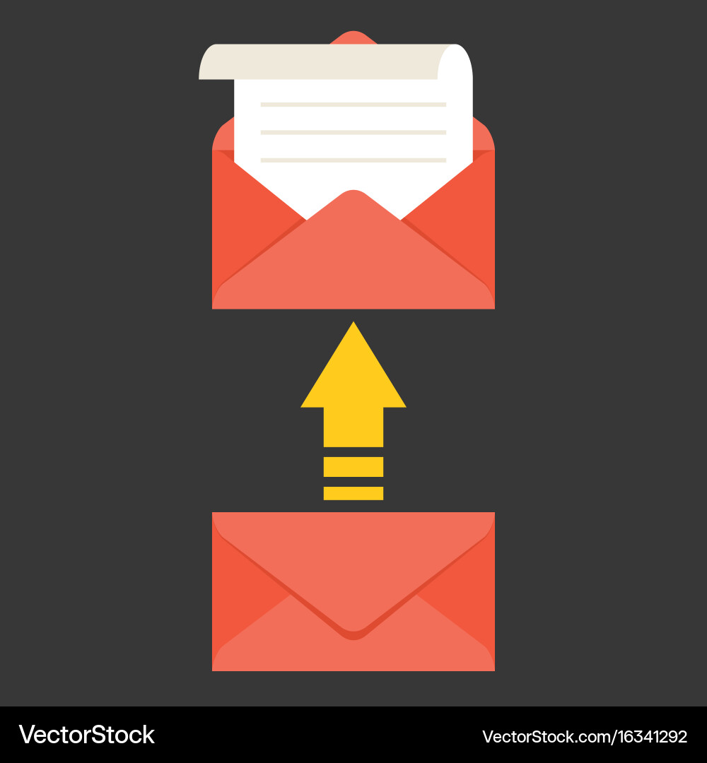 Open envelope and message with arrow vector image