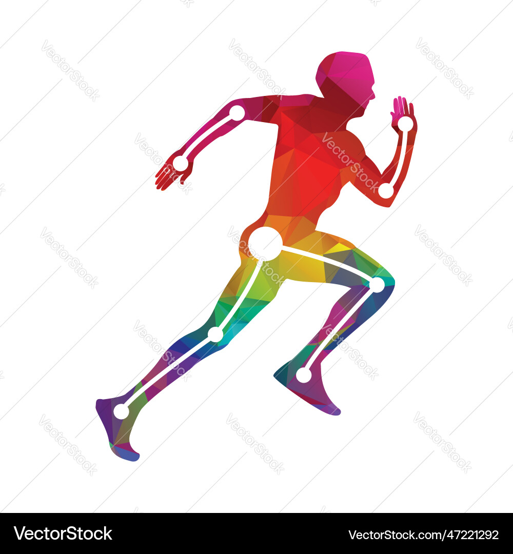 Running man designed using polygonal style Running man designed using polygonal style vector image