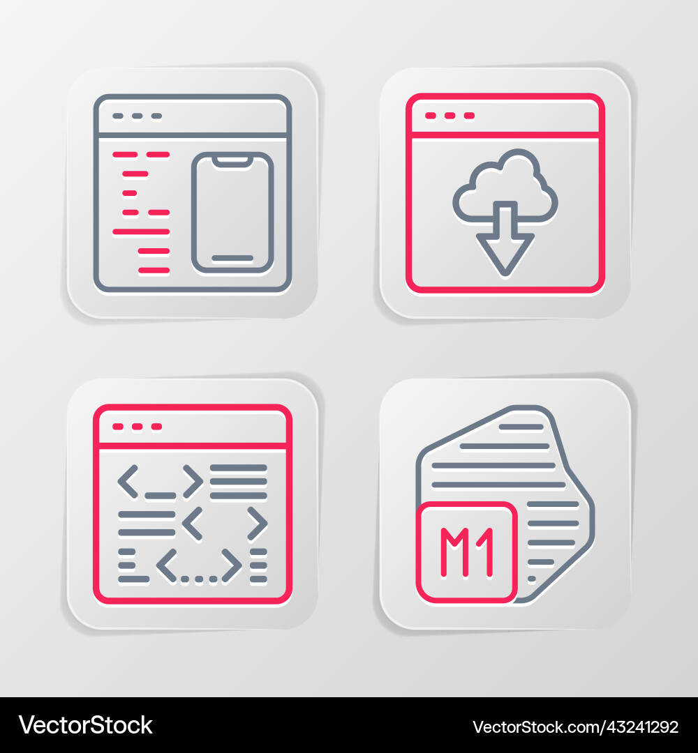 Set line processor software cloud technology Set line processor software cloud technology Vector Image