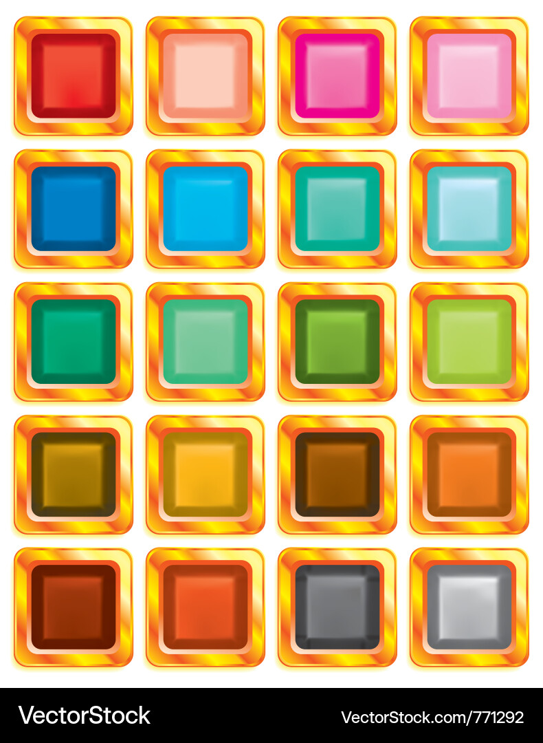 Set of varicolored buttons Vector Image