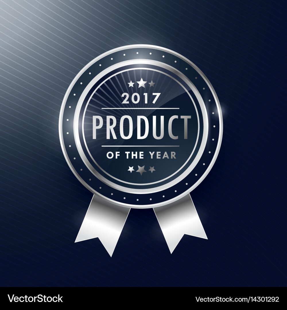 Silver Award Badge - Product of the Year Vector Image
