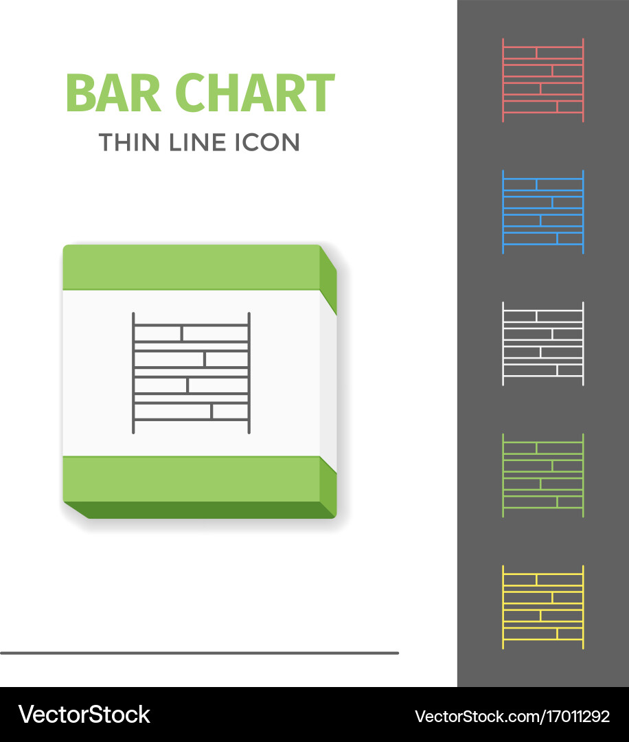 Simple line stroked chart or graph icon vector image