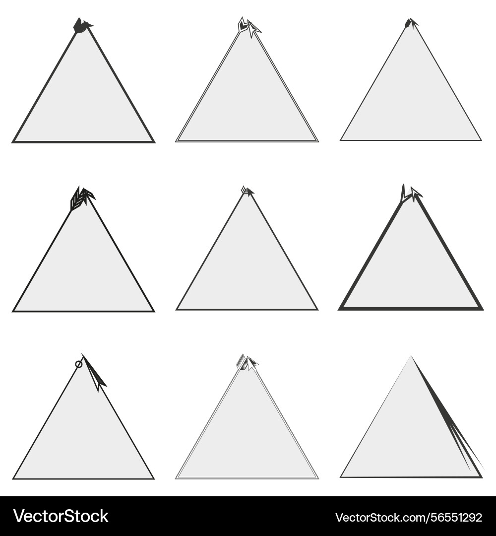 Simple triangle icon clean peak shape thin Simple triangle icon clean peak shape thin vector image