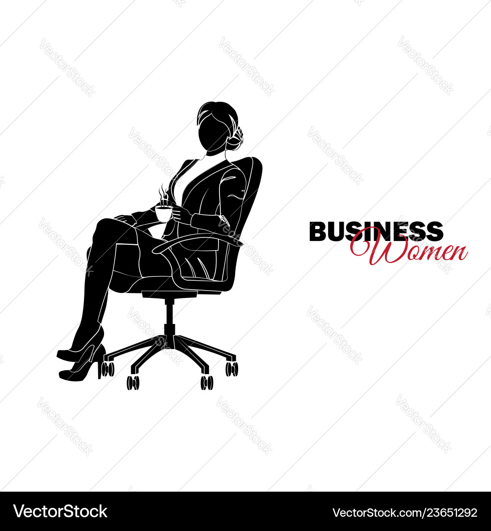 Stylish Businesswoman with Coffee vector image