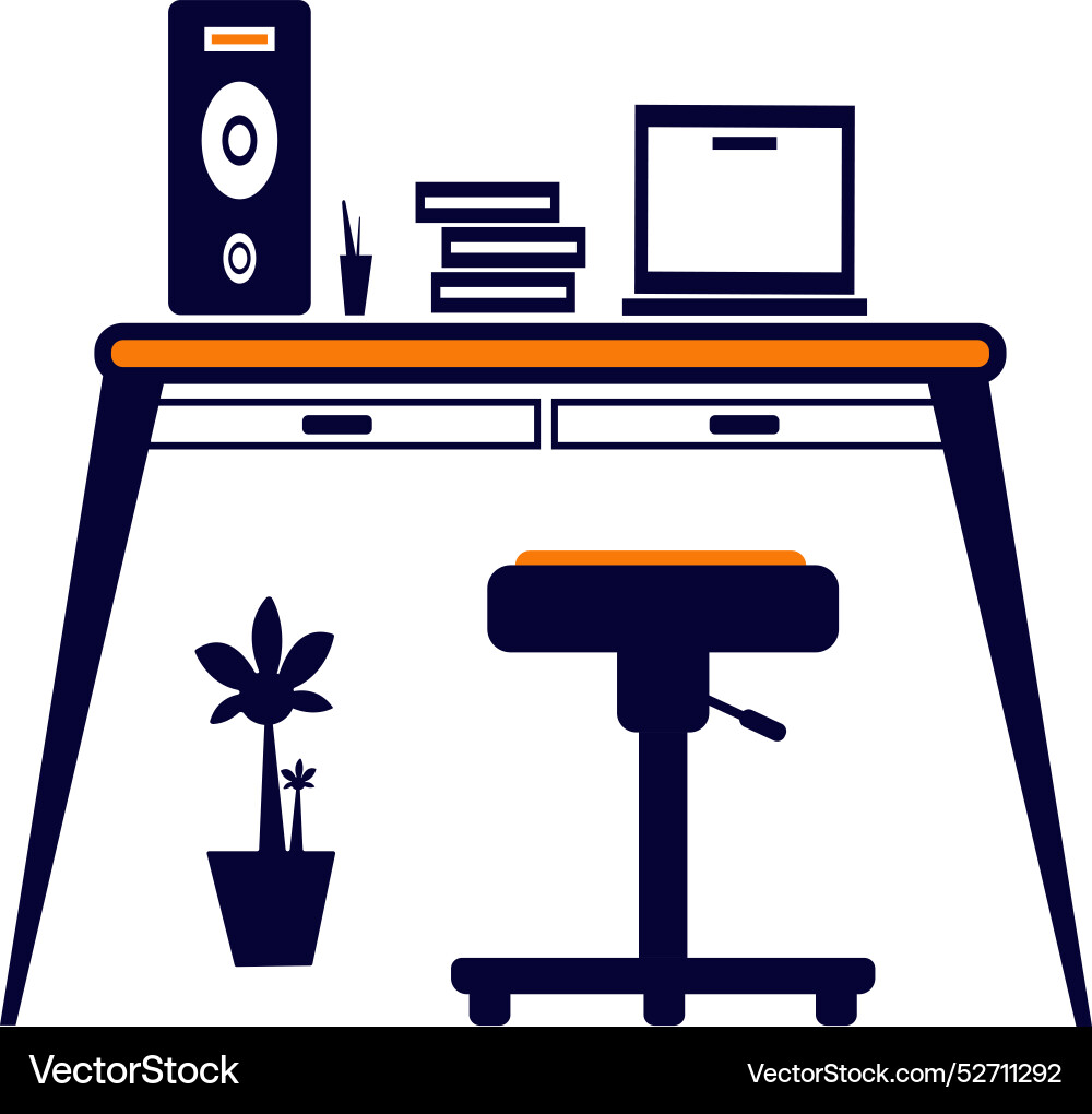 Table computer lamp pc Vector Image