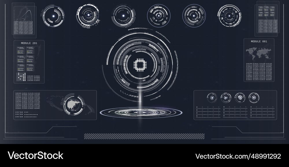 Tech hud circular diagrams Tech hud circular diagrams vector image