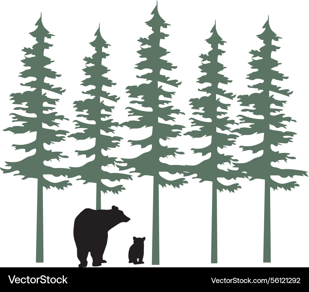 Trees and bears Trees and bears vector image