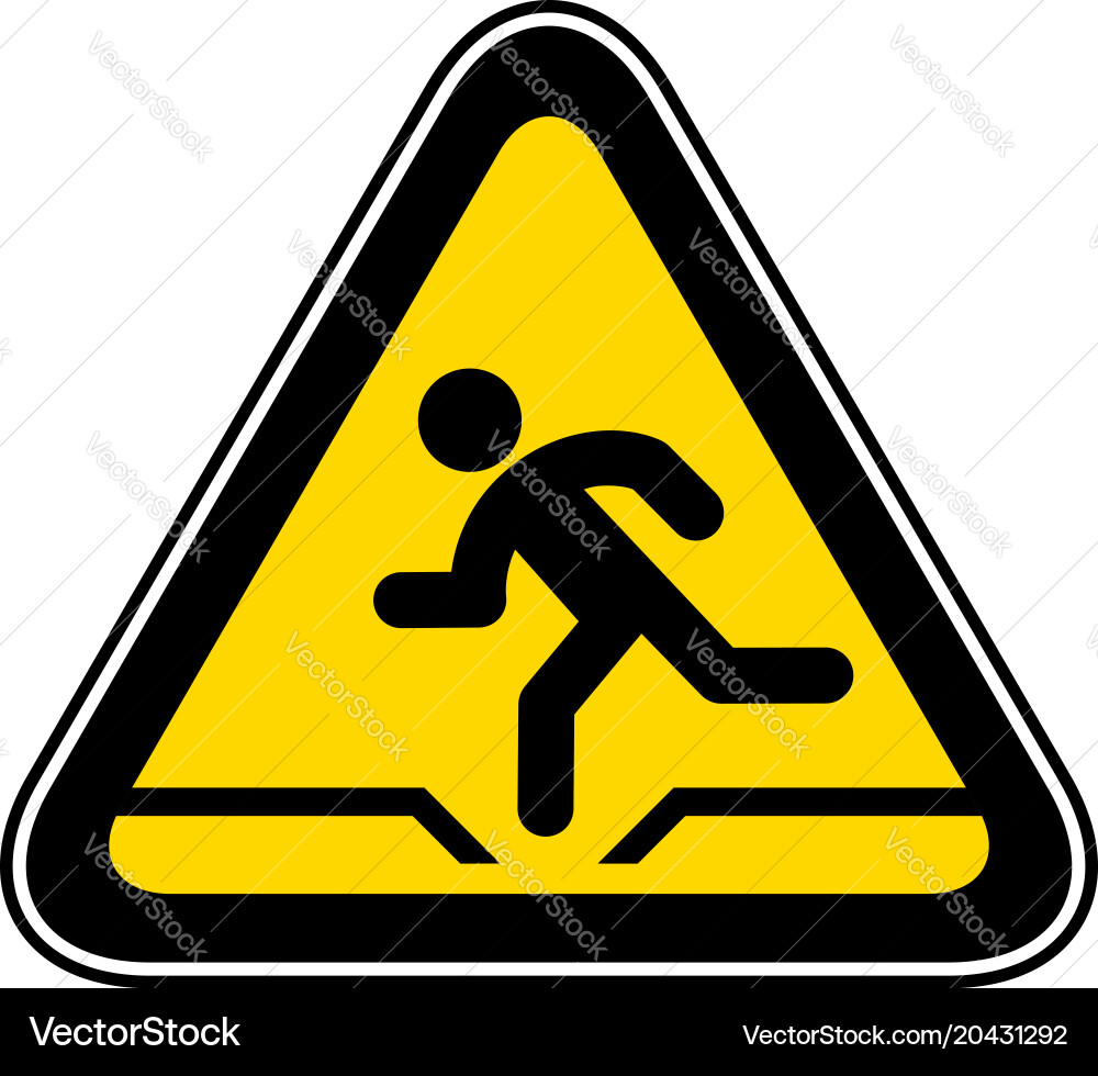 Triangular warning hazard symbol vector image