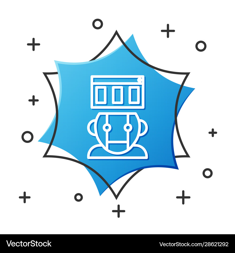 White line robot icon isolated on background White line robot icon isolated on background vector image