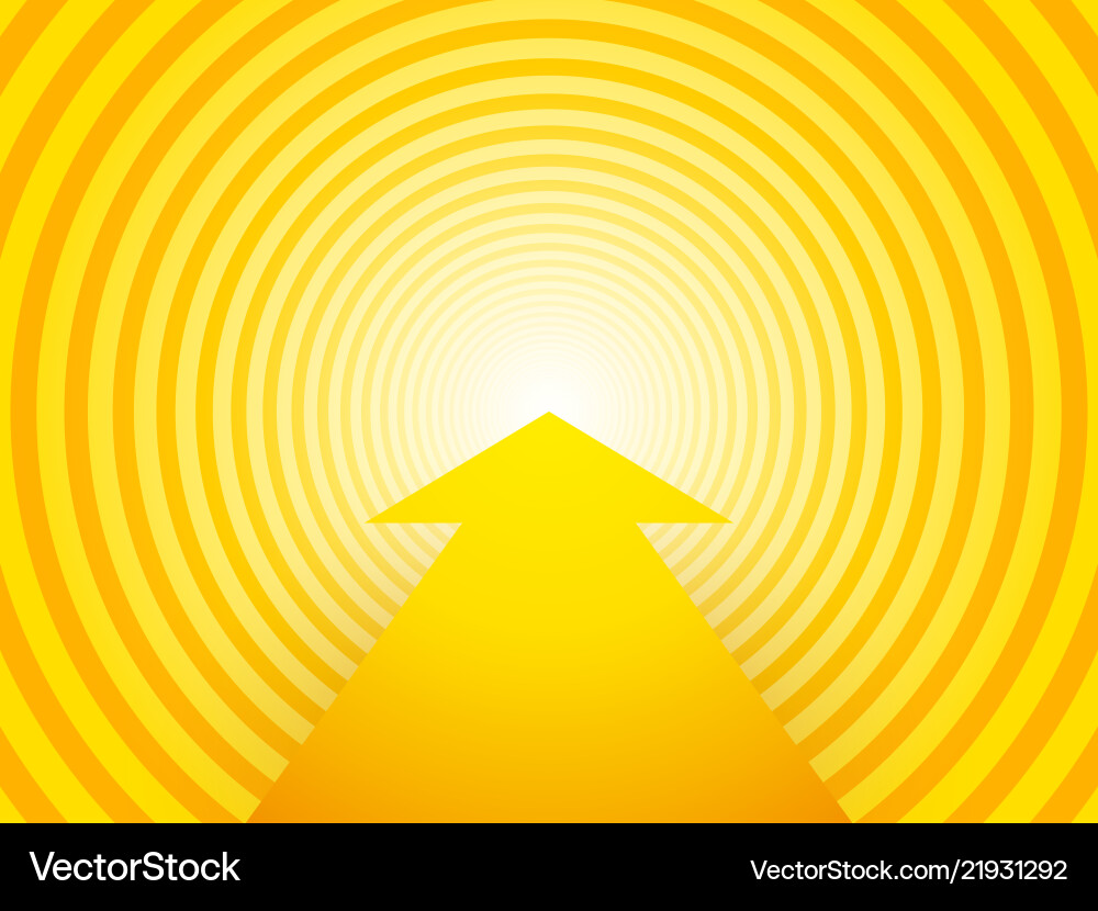 Yellow circular background with arrow Yellow circular background with arrow vector image