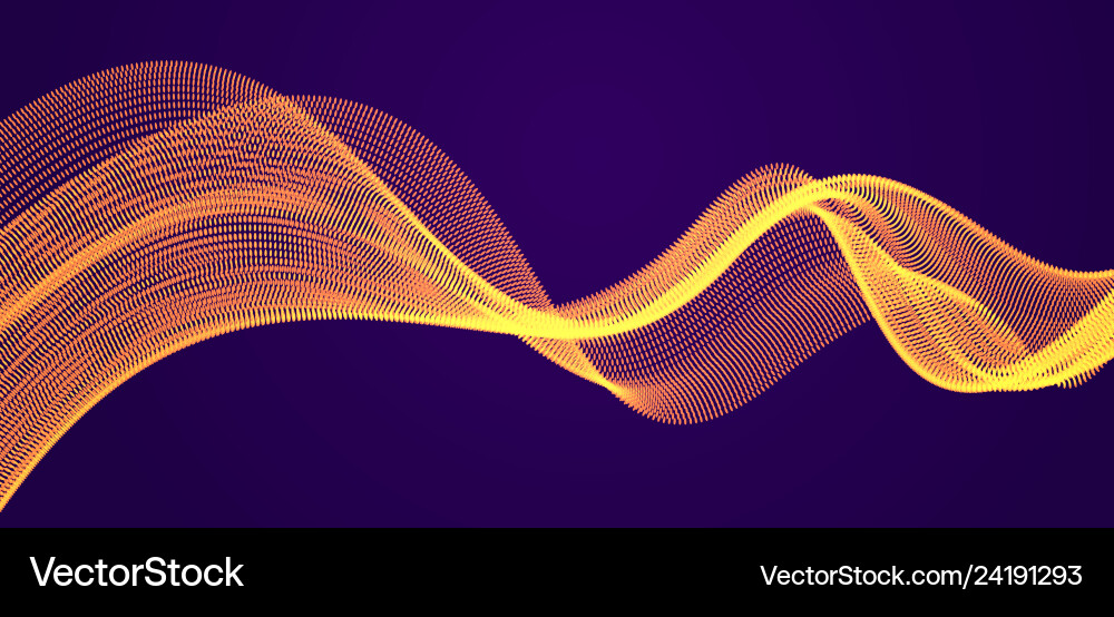 3d particles mesh array sound wave flowing over 3d particles mesh array sound wave flowing over vector image