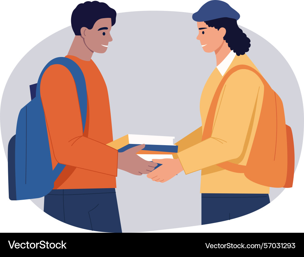 A flat style showing characters excha Vector Image