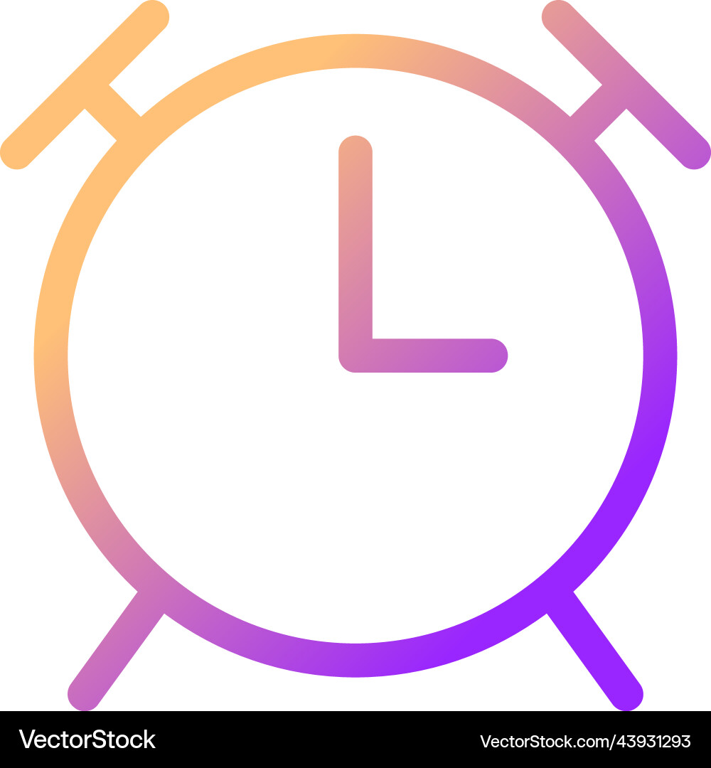 Alarm clock pixel perfect gradient linear ui icon Alarm clock pixel perfect gradient linear ui icon vector image