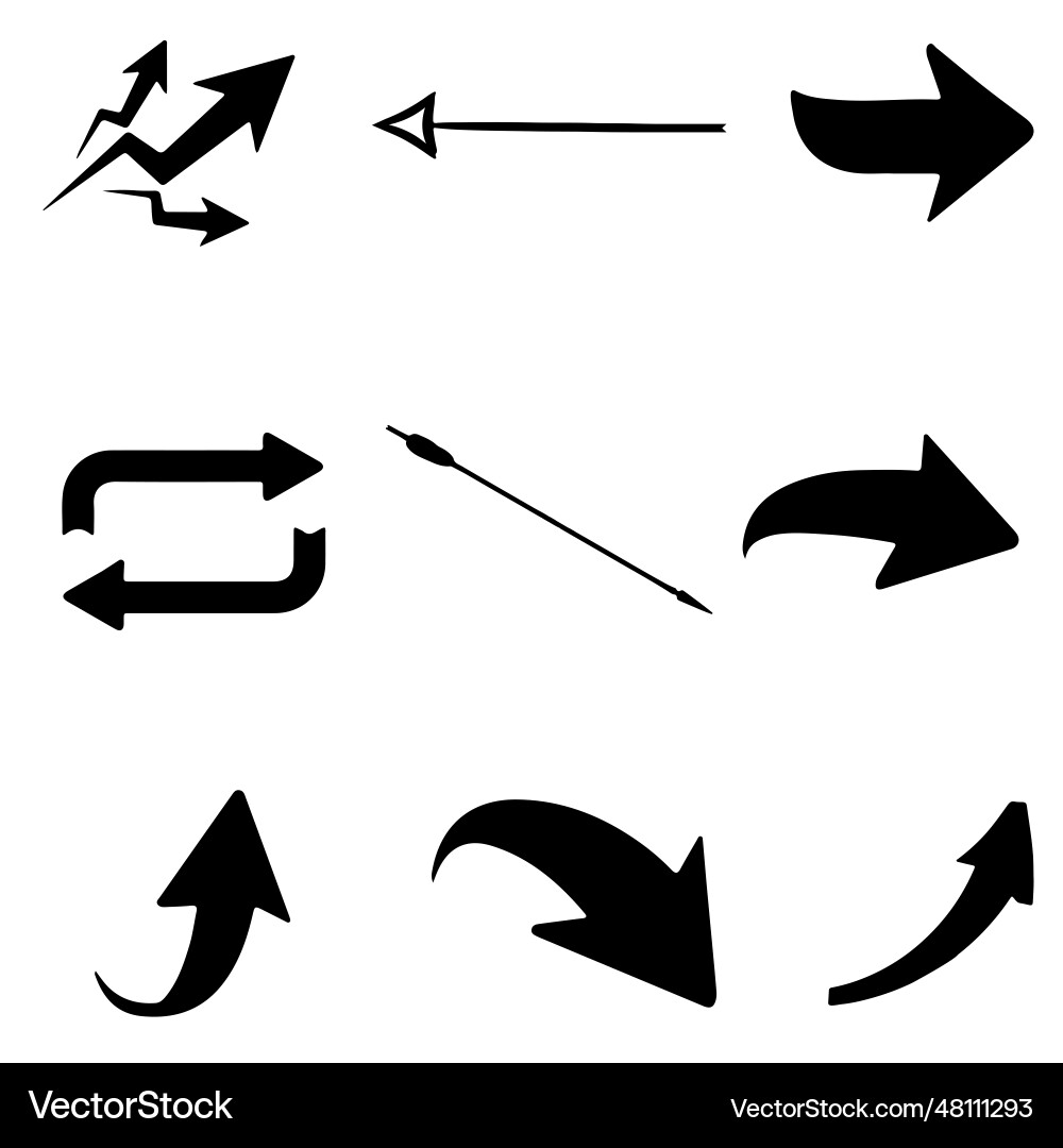 Arrows icon set collection on white background Vector Image