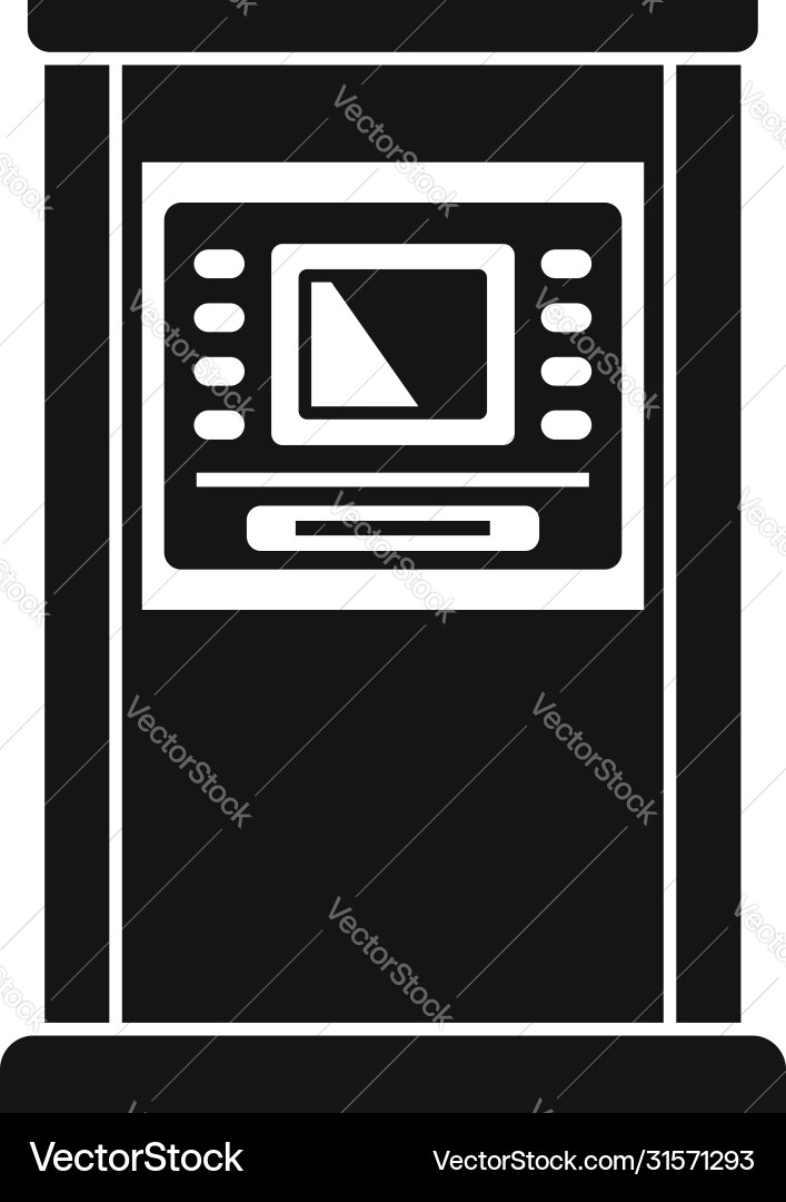 Atm monitor screen icon simple style Atm monitor screen icon simple style vector image