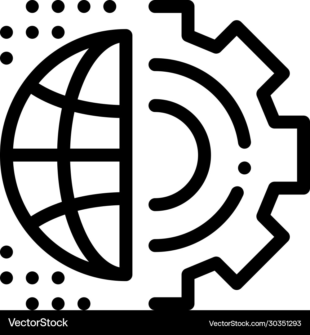 Automated internet settings icon outline Automated internet settings icon outline Vector Image