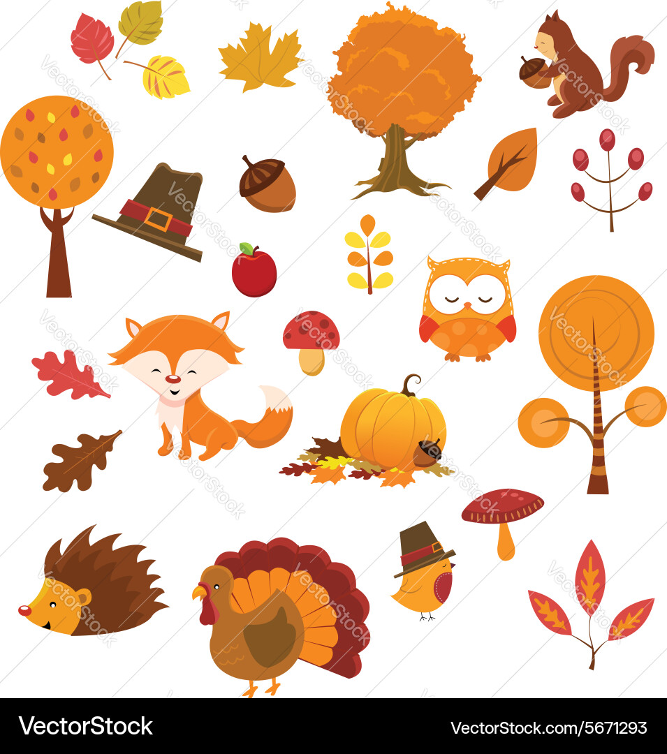 Autumn elements Royalty Free Vector Image - VectorStock