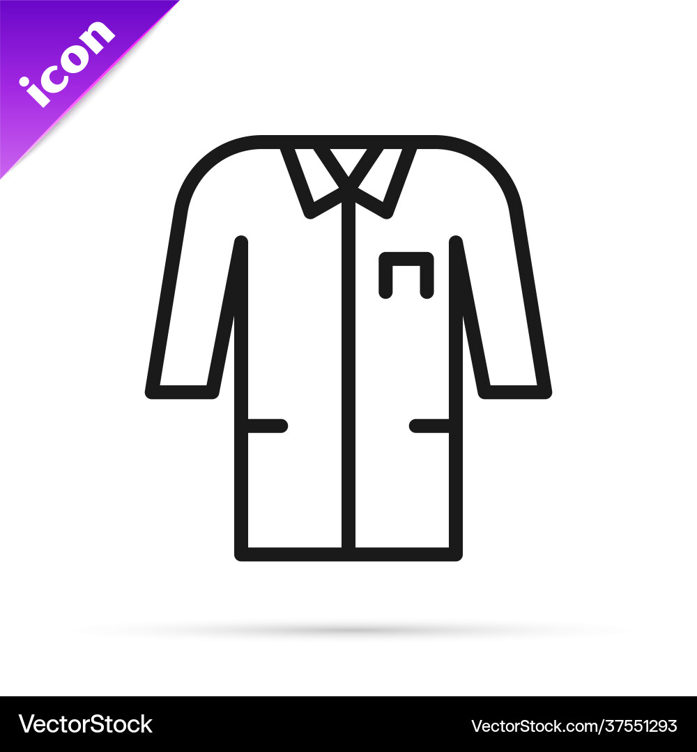 Black line laboratory uniform icon isolated Black line laboratory uniform icon isolated vector image