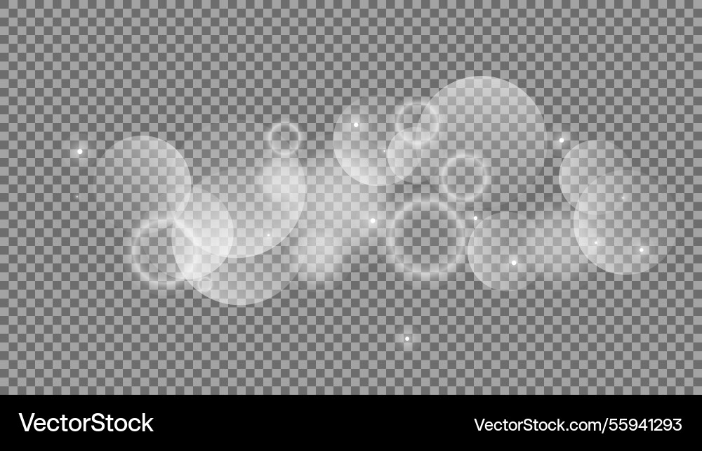 Bokeh circles on transparent background Vector Image