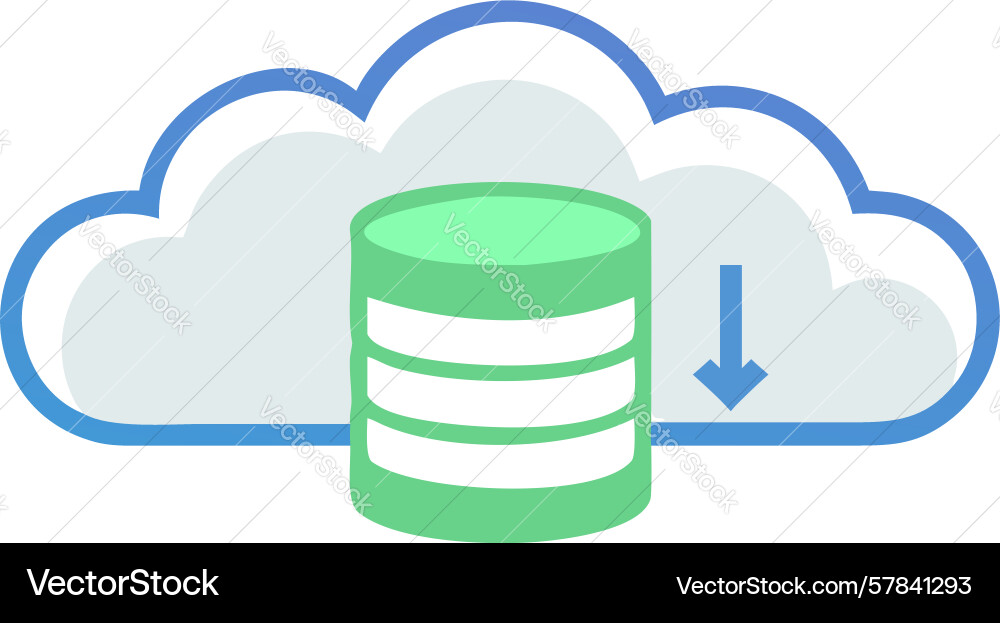 Cloud data download database access vector image