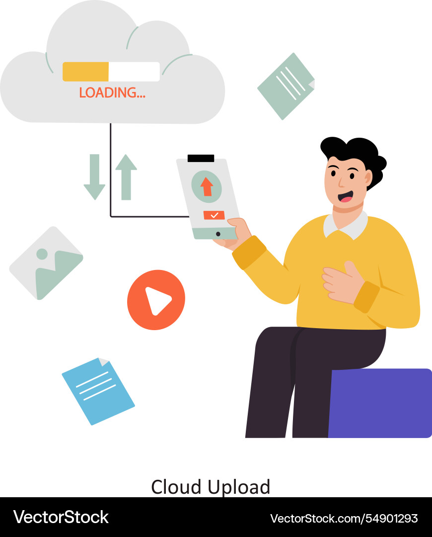 Cloud upload eps 10 file vector image
