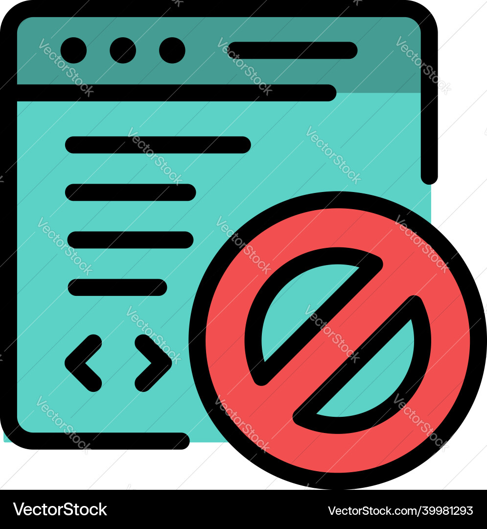 Denied on web application icon color outline Denied on web application icon color outline vector image