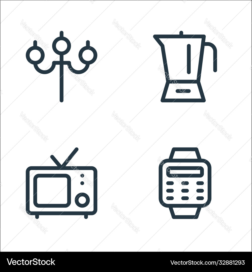 Electronics line icons linear set quality Electronics line icons linear set quality vector image