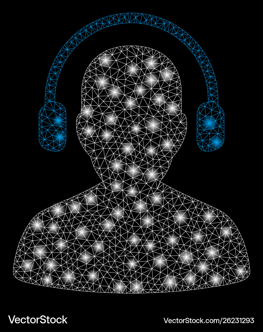 Flare mesh network listen operator with Flare mesh network listen operator with Vector Image