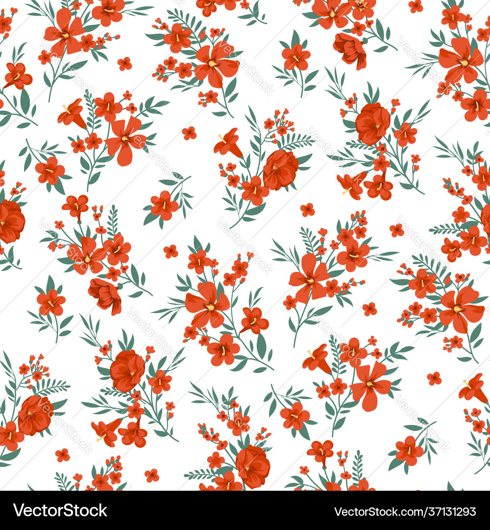Floral Spring Seamless Pattern Vector Image