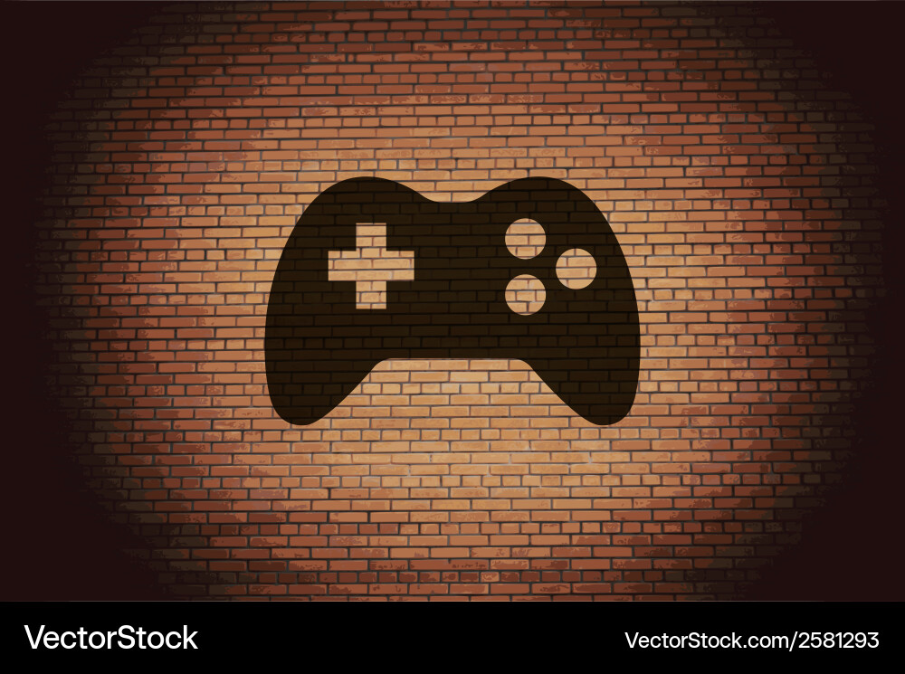 Gaming joystick flat modern web button and space vector image