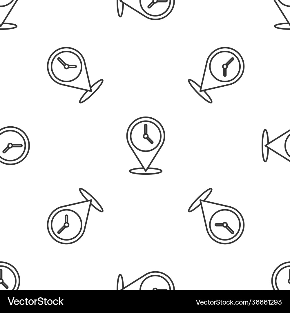 Grey line location with clock icon isolated Grey line location with clock icon isolated vector image