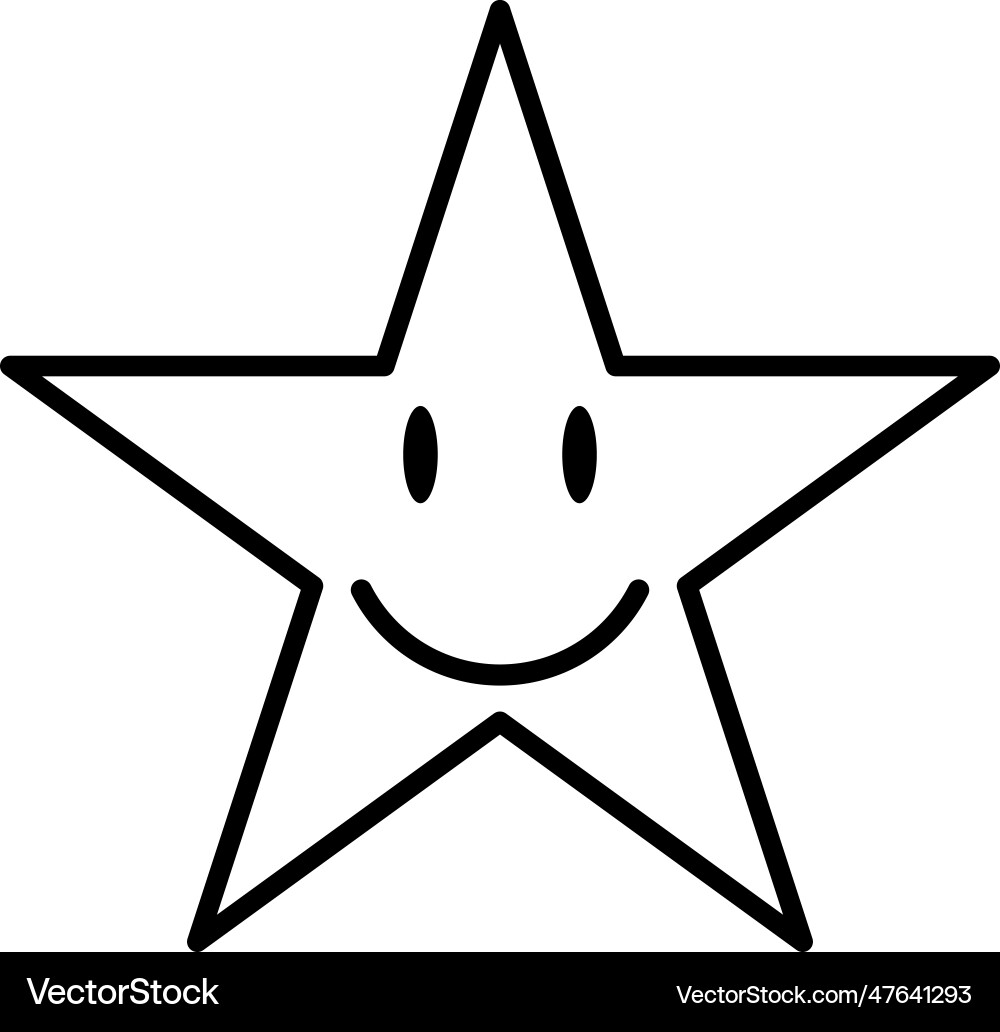 Happy star icon isolated on white Vector Image