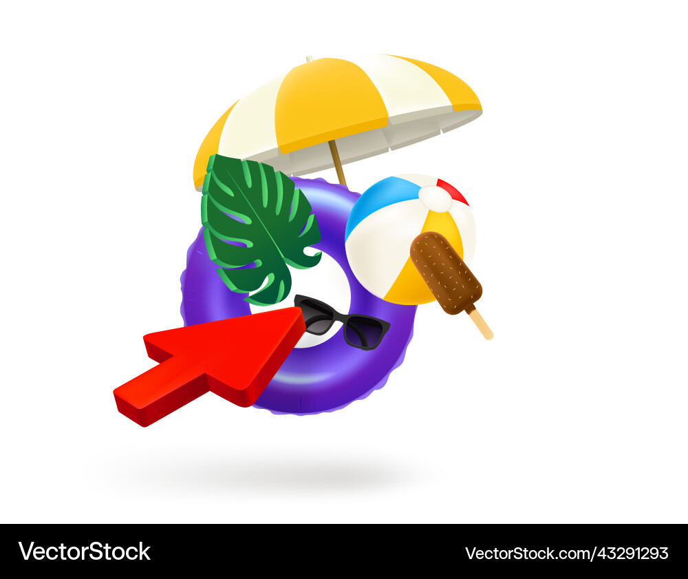 Hoice a object to rest on beach 3d icon Hoice a object to rest on beach 3d icon vector image