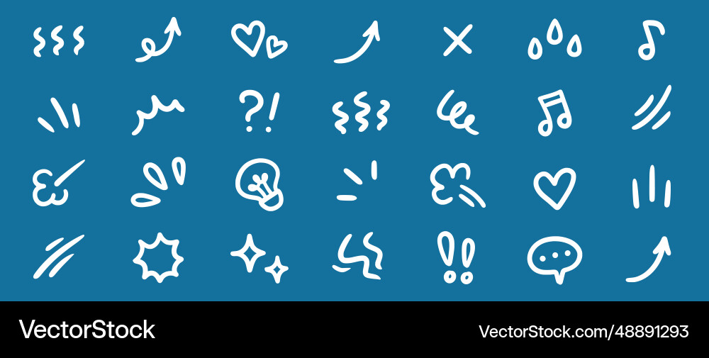 Line movement effect element cartoon emotion Line movement effect element cartoon emotion vector image