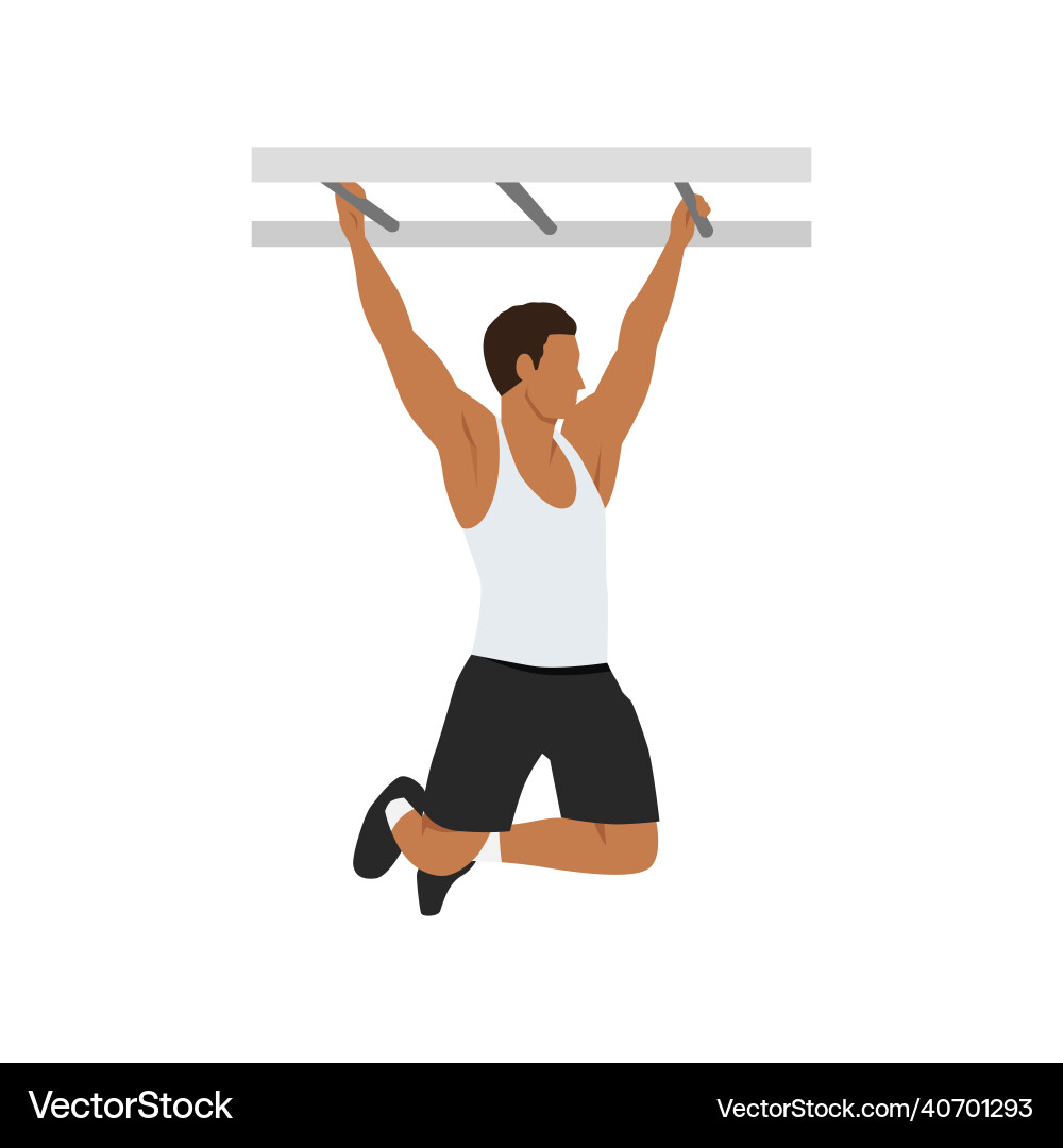 Man doing monkey bars climbing frame exercise Man doing monkey bars climbing frame exercise vector image