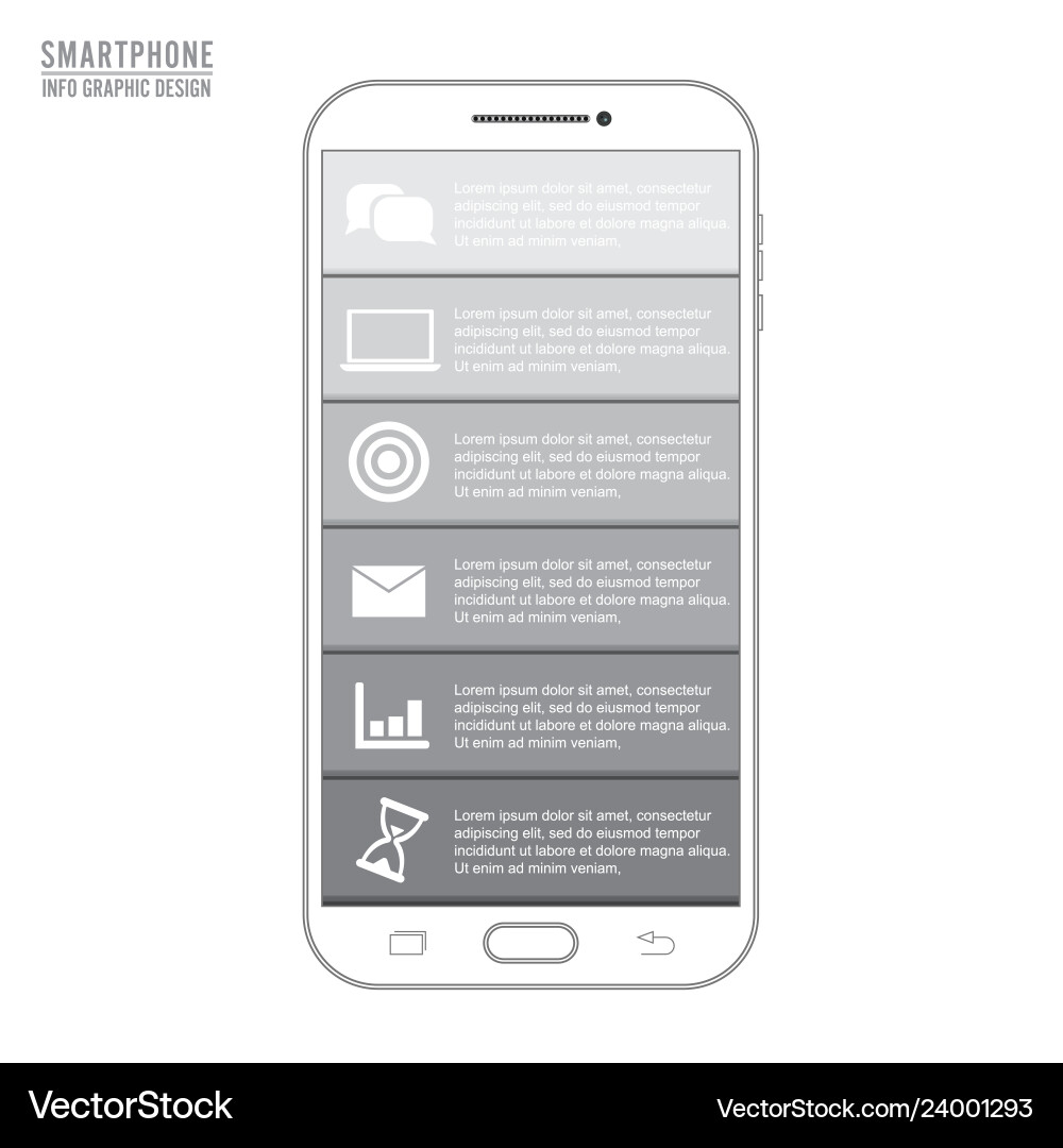 Mobile phone for infographic template Mobile phone for infographic template vector image