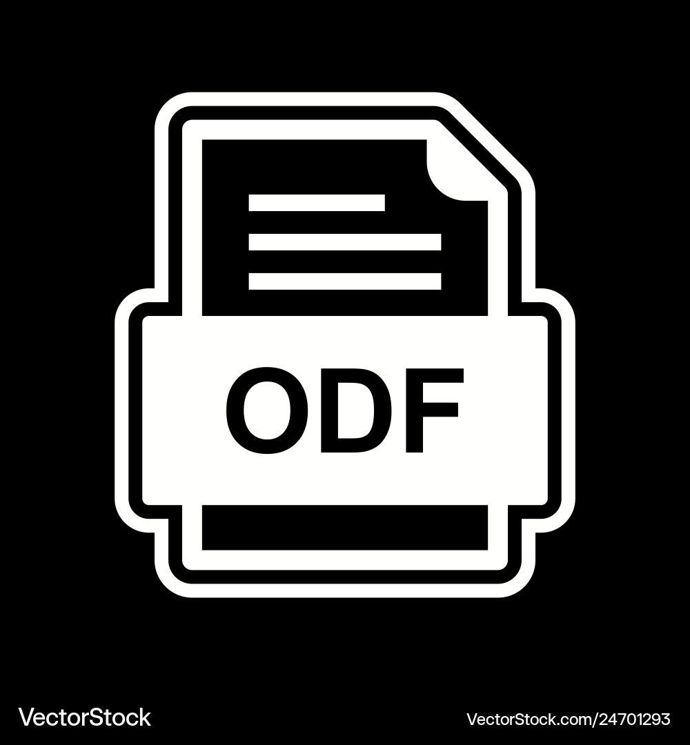 Odf file document icon vector image